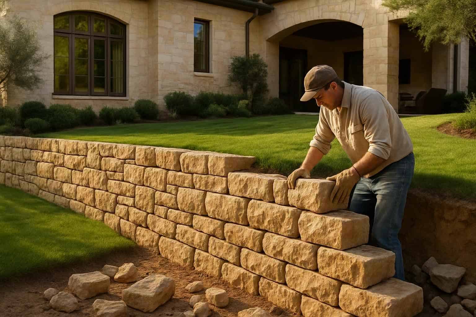Retaining Wall Contractor In Waring TX Stone Retaining Wall Builder in Waring TX