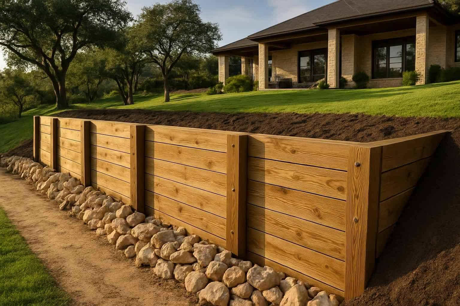 Timber Retaining Wall Builder in Ingram TX
