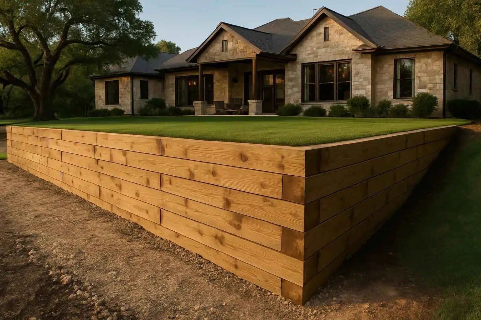 Timber Retaining Wall Builder in Sisterdale TX