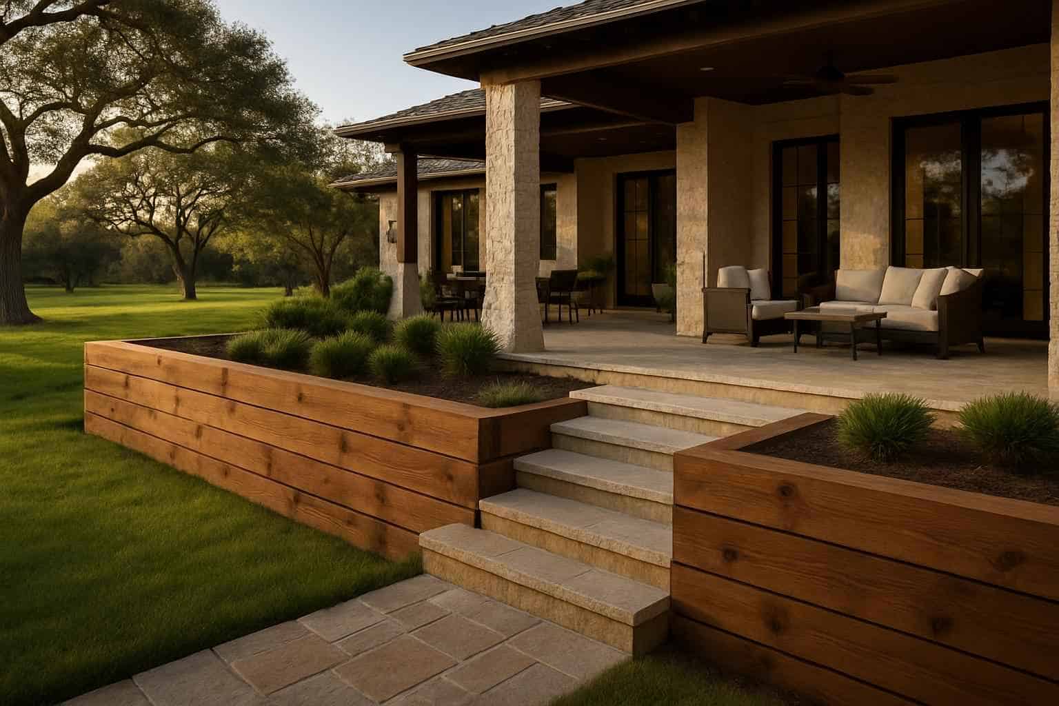 Retaining Wall Contractor In Waring TX Timber Retaining Wall Builder in Waring TX