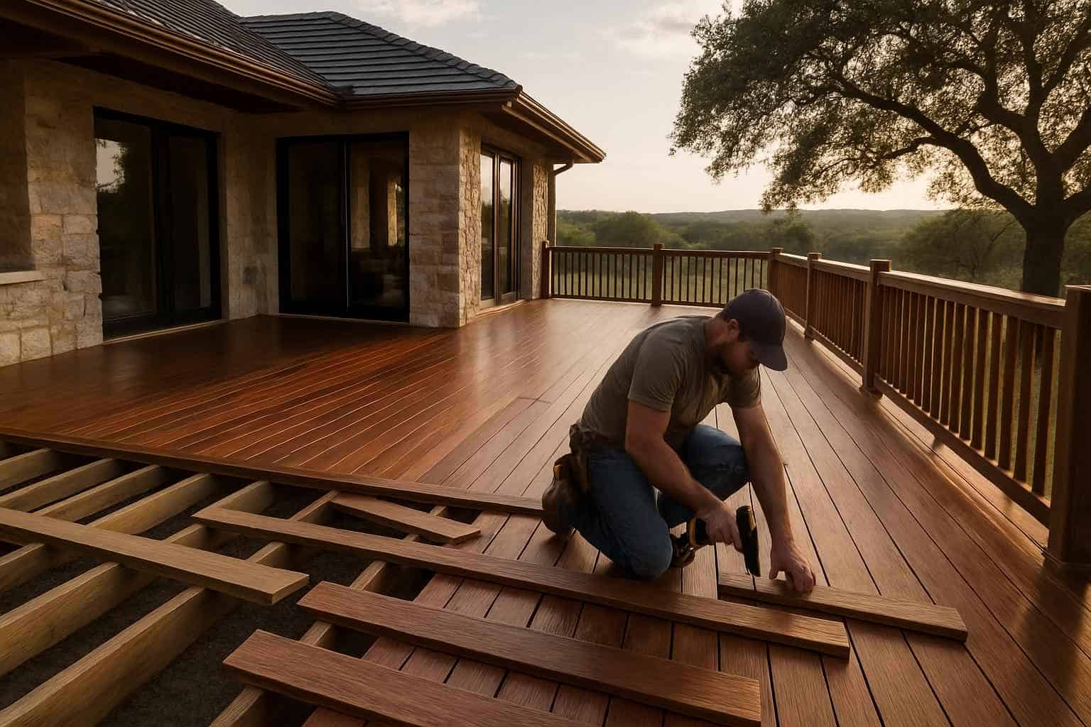 Wood Deck Builder in Center Point TX
