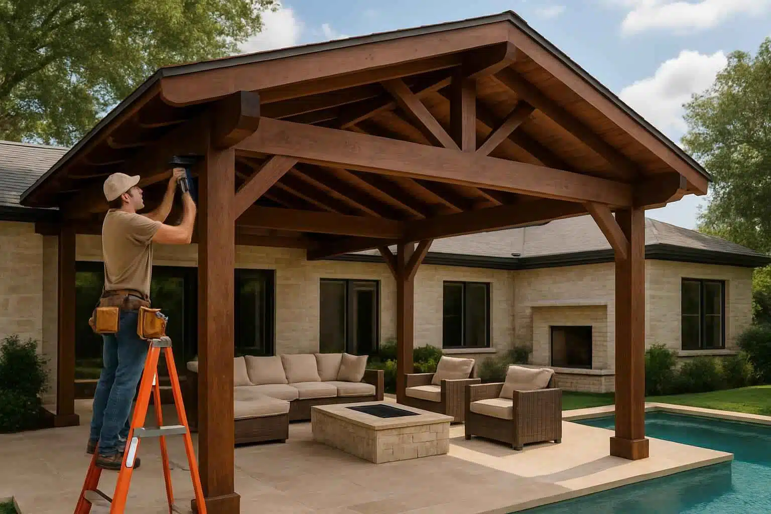 Patio Cover Installation Contractor In Johnson City TX Wood Patio Cover Installer in Johnson City TX