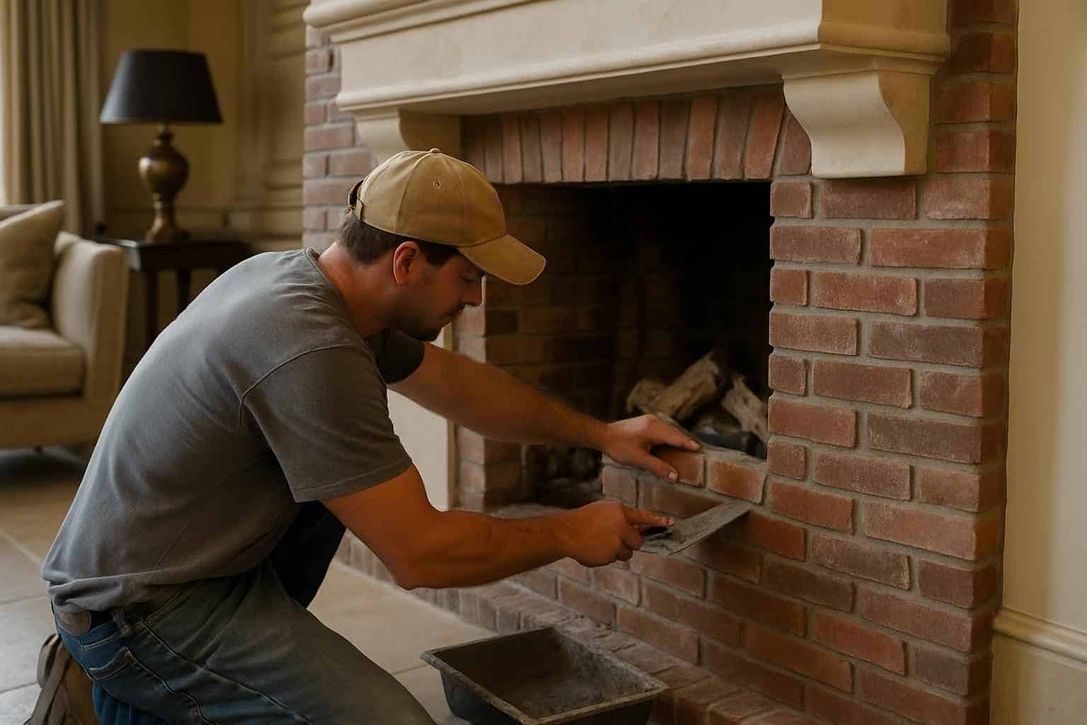 Brick Fireplace Surround Installer in Round Mountain TX