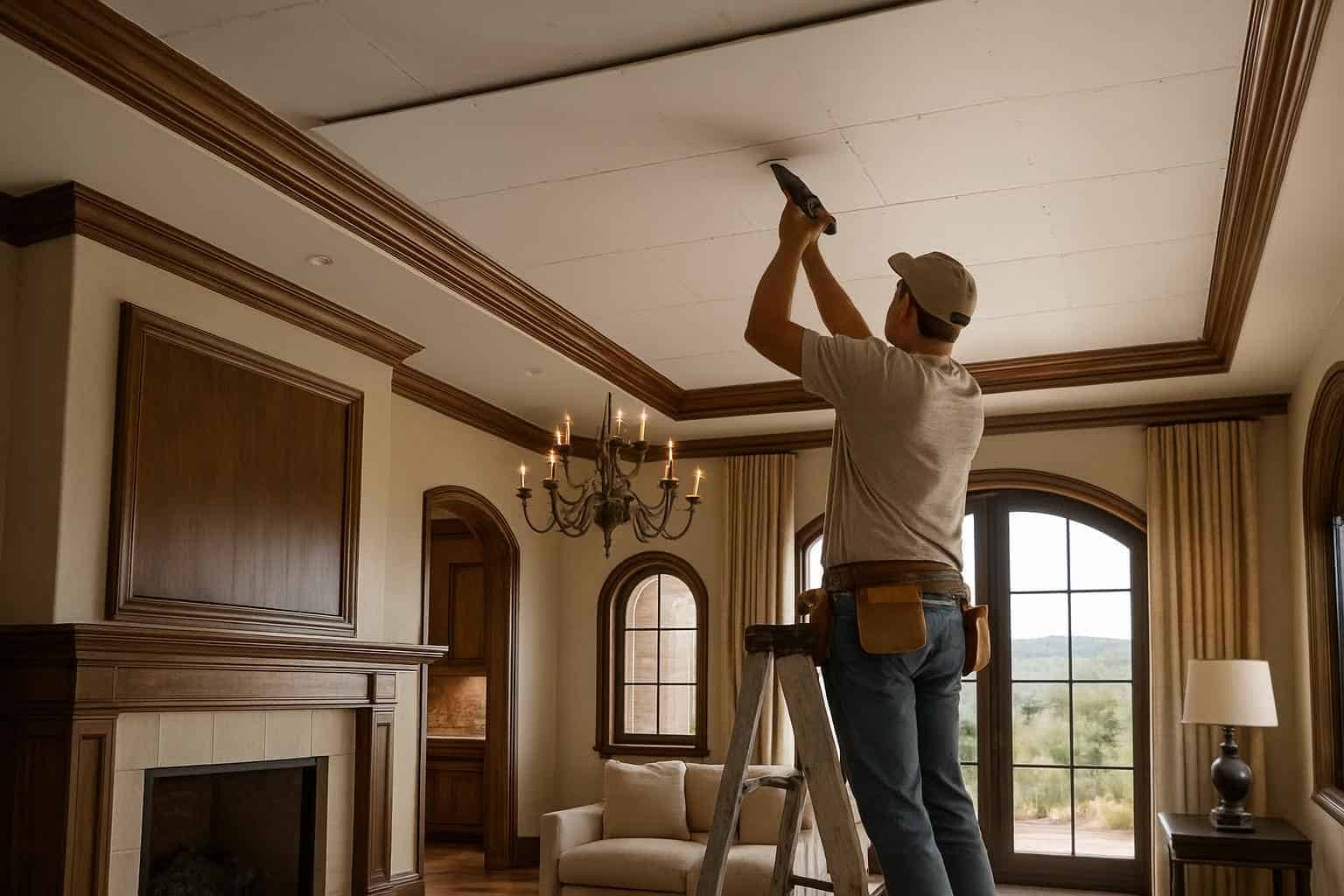 Ceiling Drywall Installation in Round Mountain TX