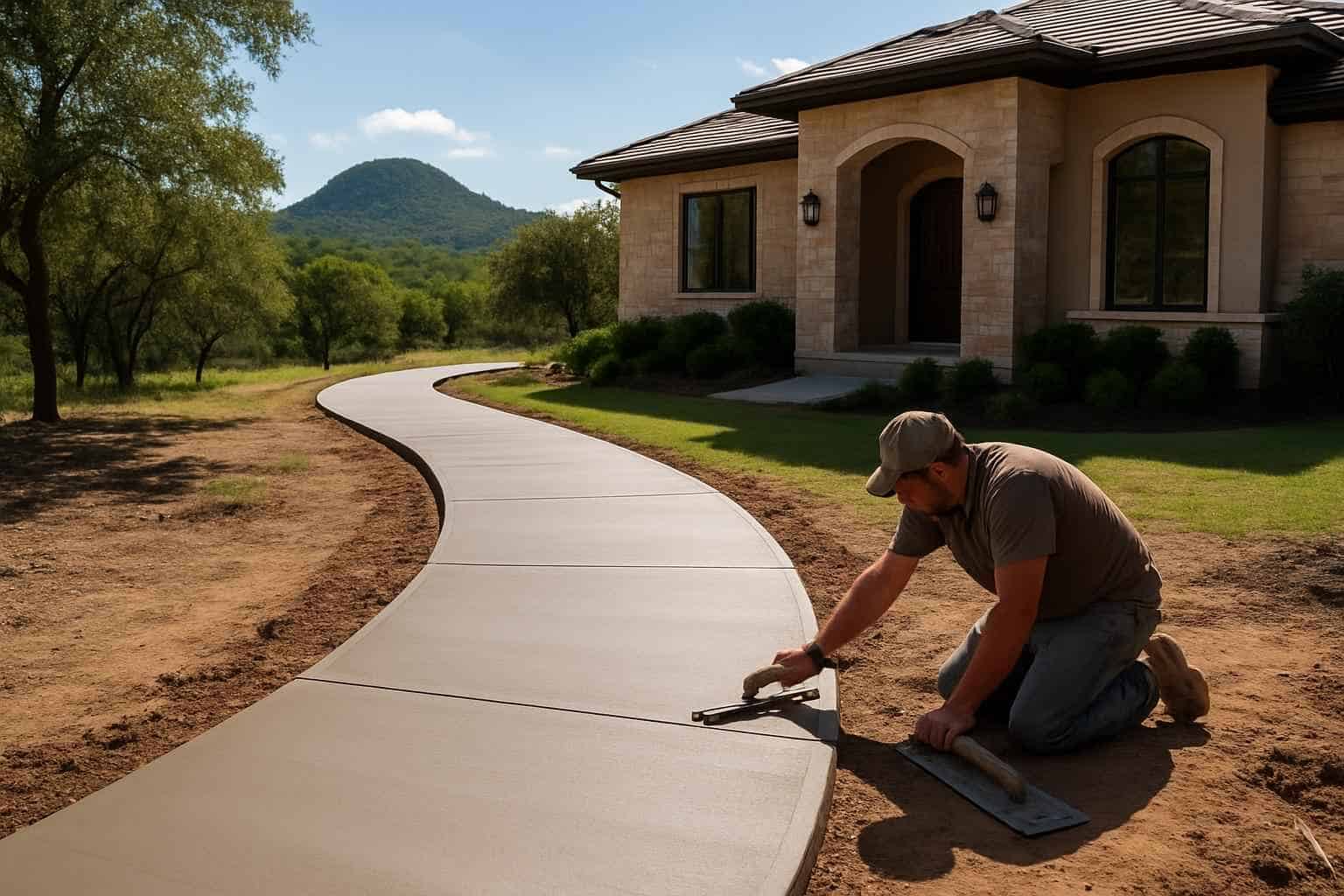 Path Walkway Contractor In Round Mountain TX Concrete Walkway Contractor in Round Mountain TX