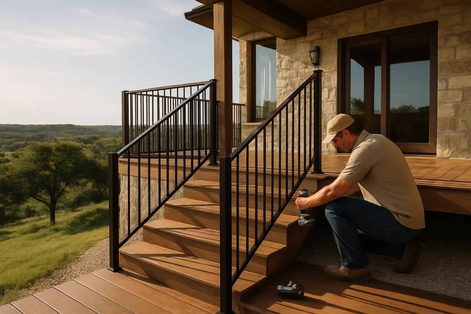 Deck Stair Railing Installer in Hunt TX