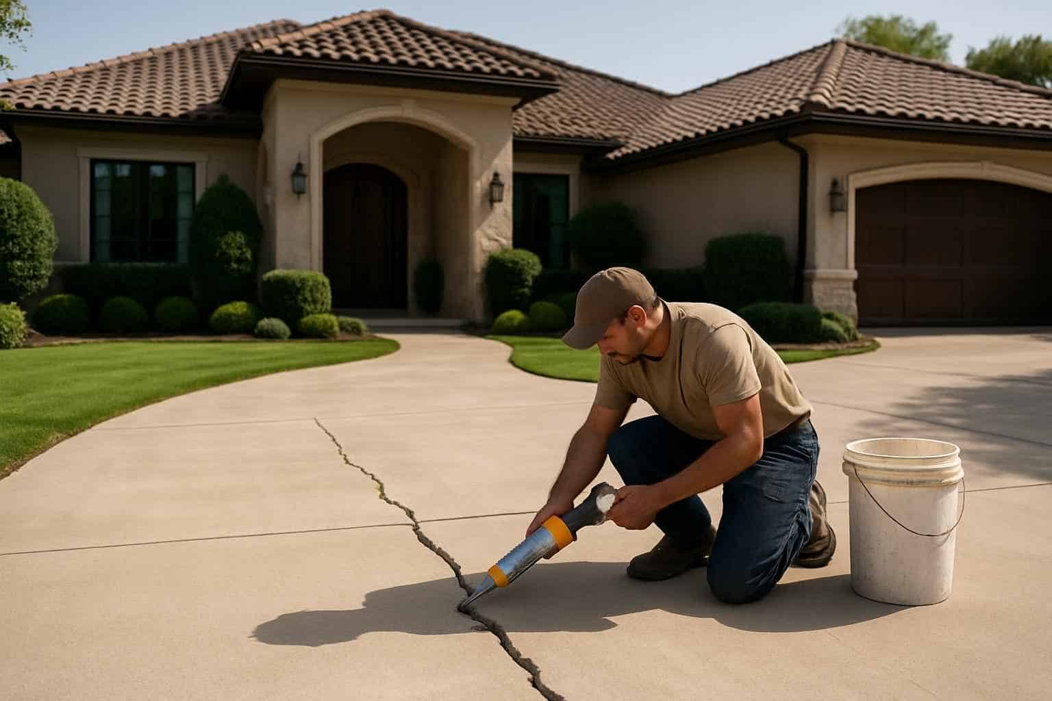 Concrete Repair Contractor In Round Mountain TX Driveway Crack Repair Service in Round Mountain TX