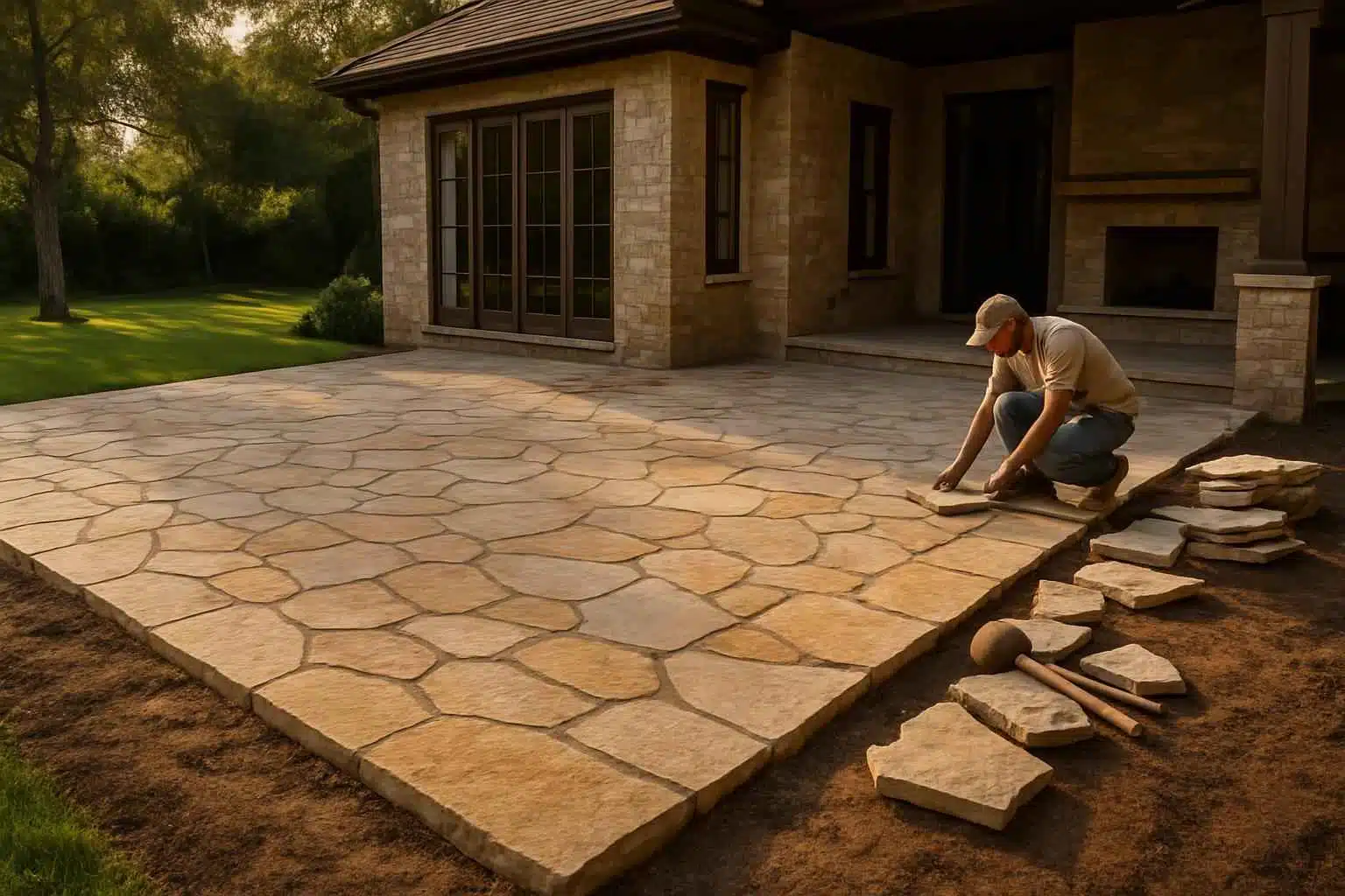 Flagstone Patio Installer in Cypress Mill TX