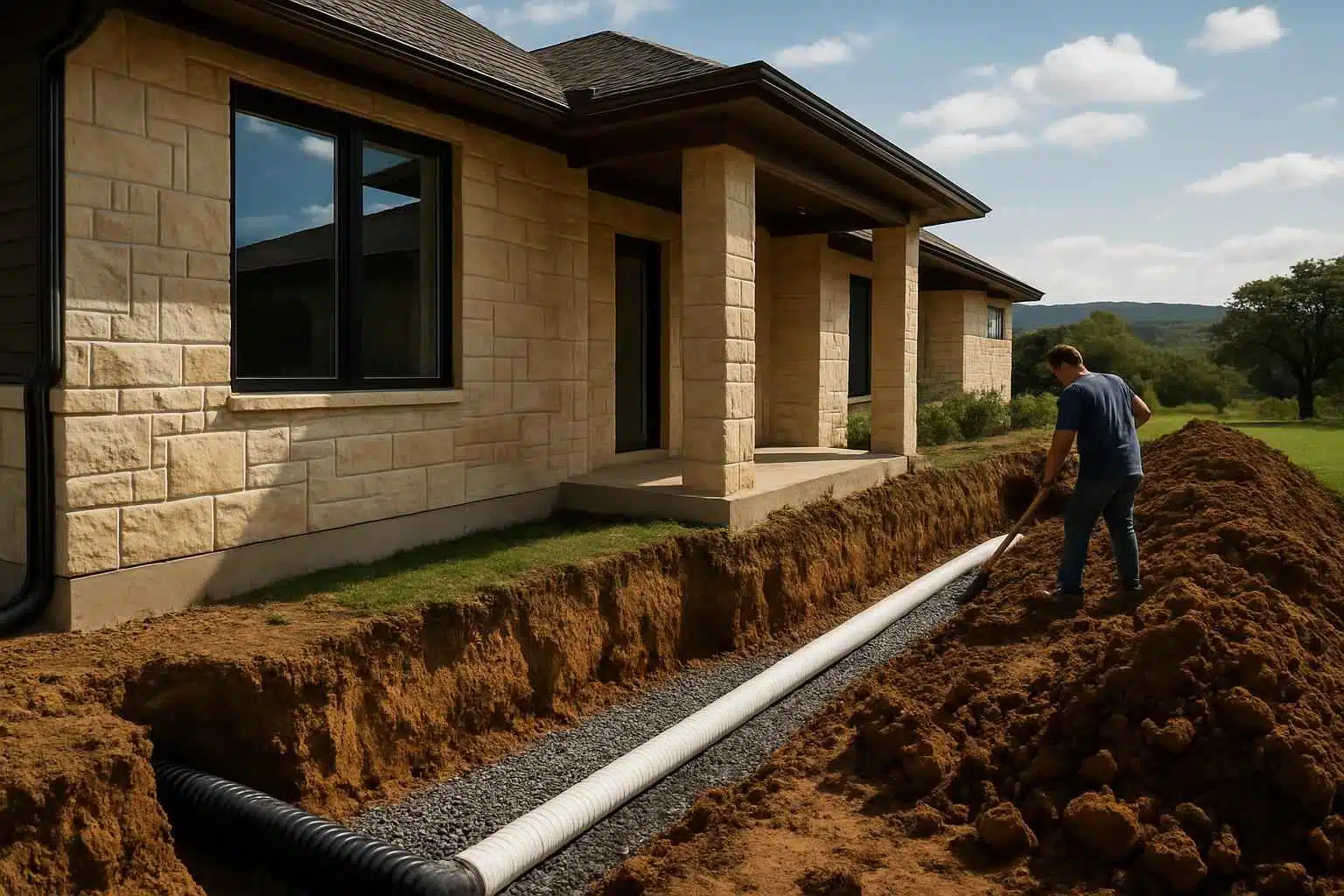 Foundation Drainage Correction Service in Round Mountain TX