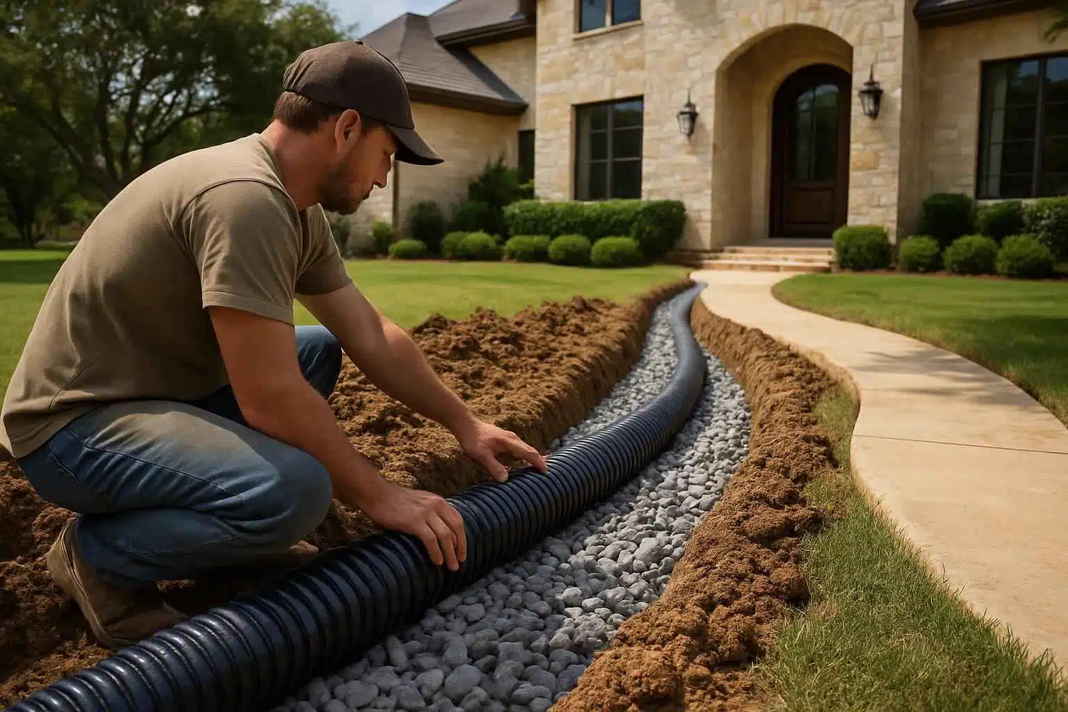 Drainage Solutions Contractor In Boerne TX French Drain Installation Contractor in Boerne TX