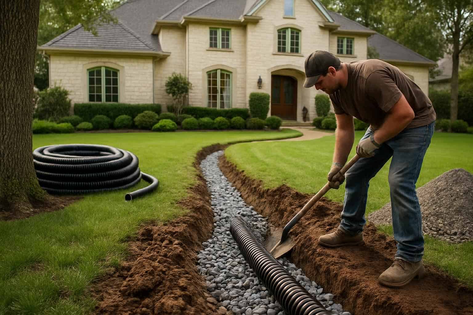 Drainage Solutions Contractor In Cypress Mill TX French Drain Installation Contractor in Cypress Mill TX
