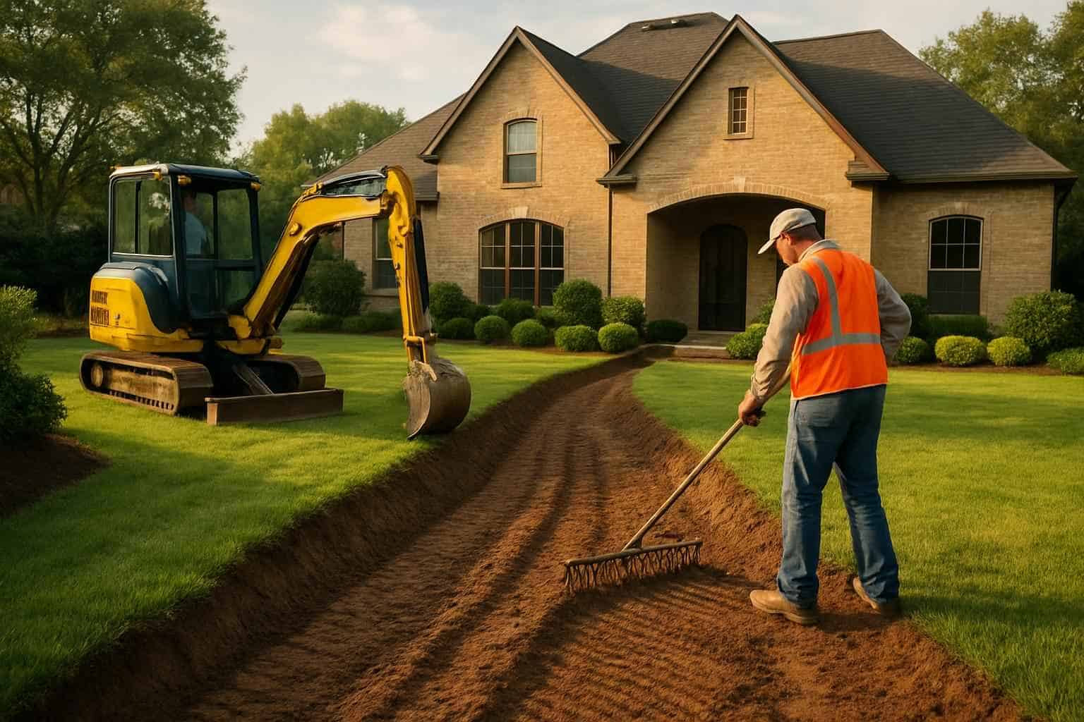 Drainage Solutions Contractor In Cypress Mill TX Grading Swale Contractor in Cypress Mill TX