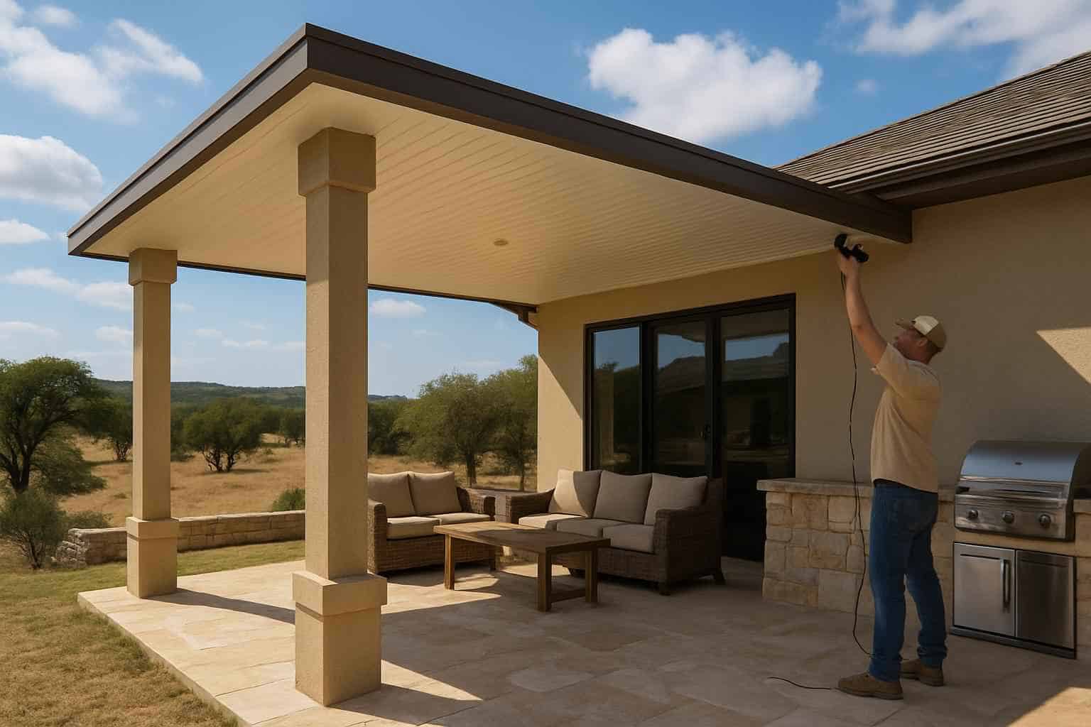 Insulated Patio Cover Installation in Round Mountain TX