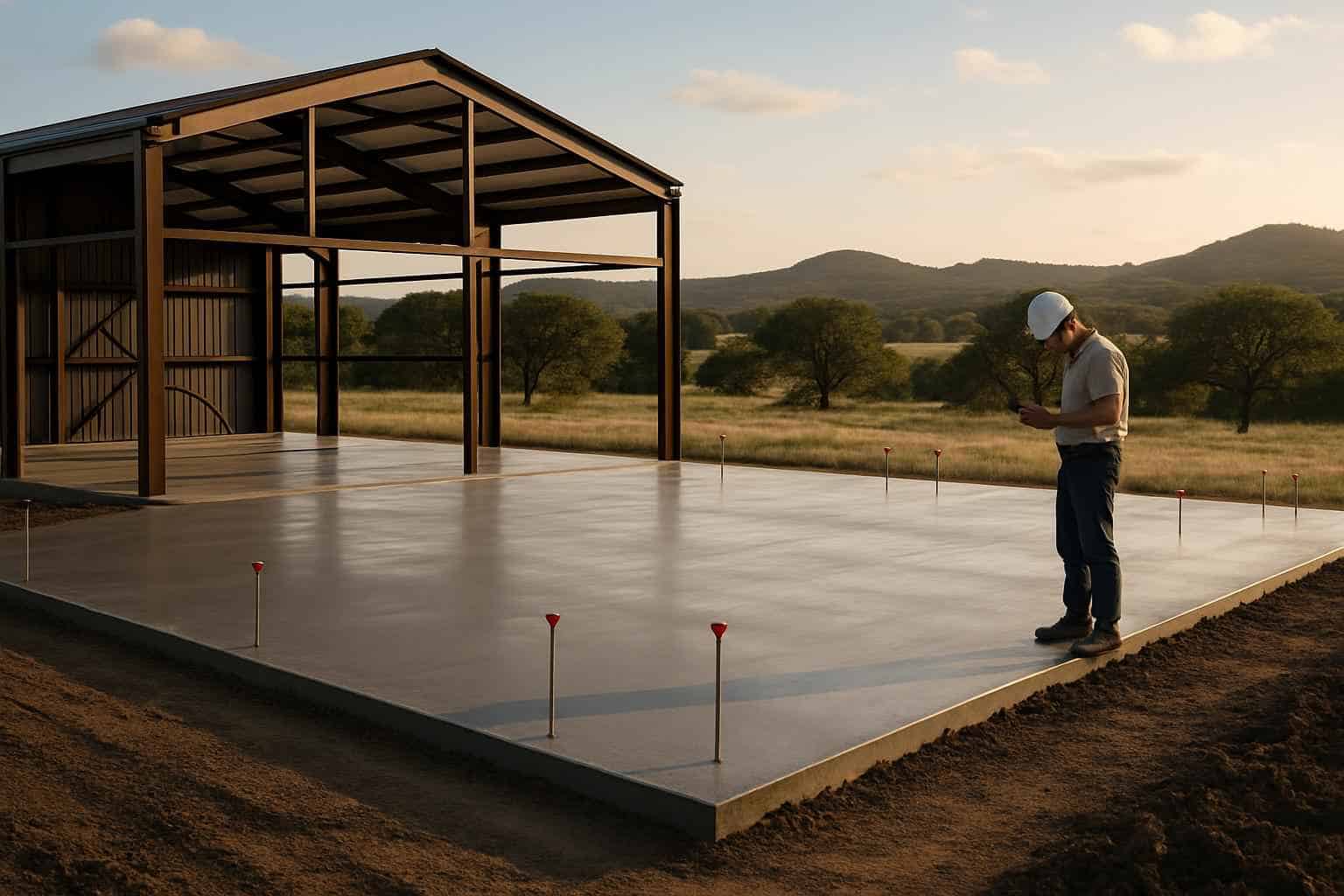 Metal Building Slab Contractor in Round Mountain TX
