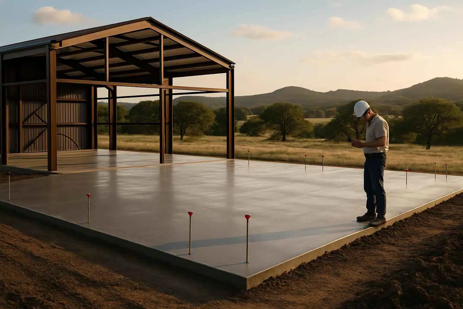 Metal Building Slab Contractor in Round Mountain TX