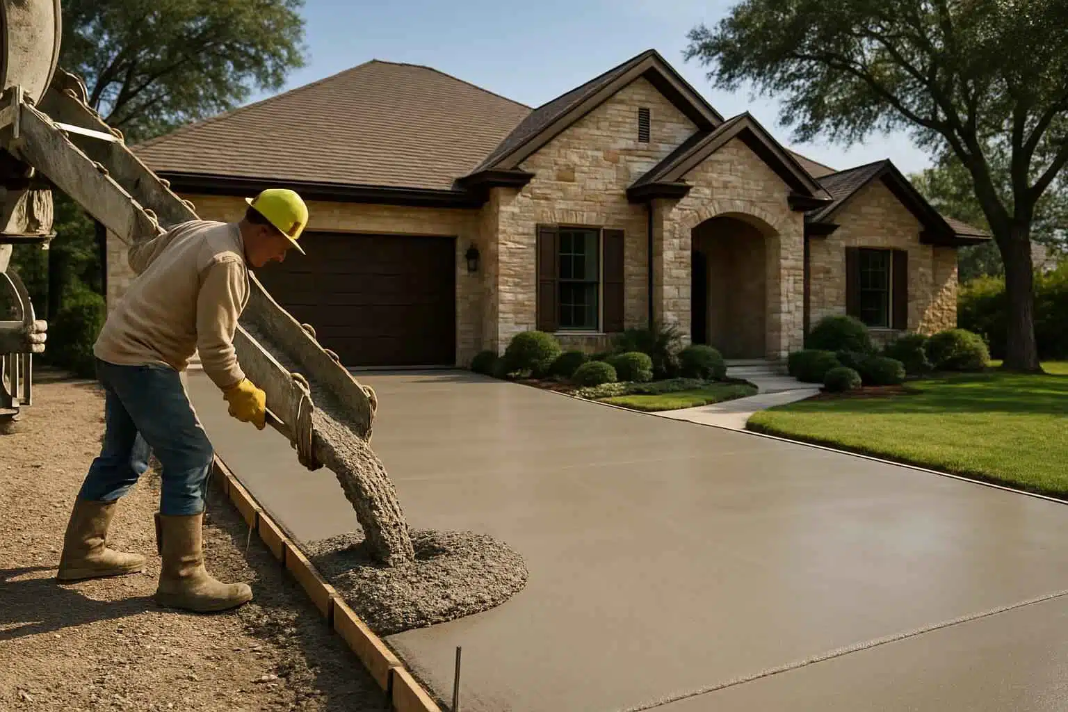 New Driveway Pour Service in Hunt TX