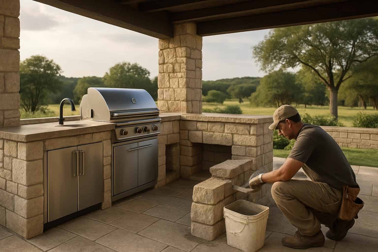 Outdoor Kitchen Masonry Contractor in Hunt TX