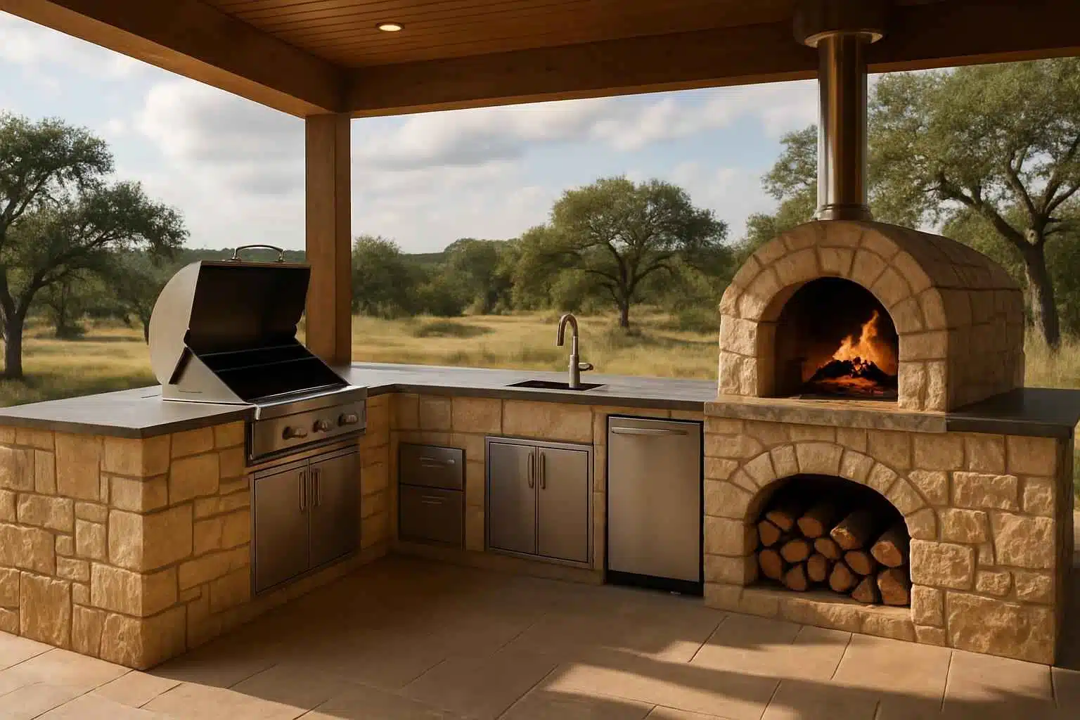 Outdoor Kitchen Masonry Contractor in Round Mountain TX