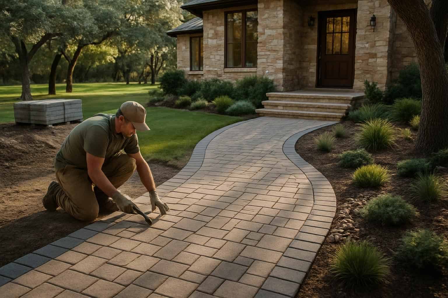 Paver Walkway Installation Service in Hunt TX
