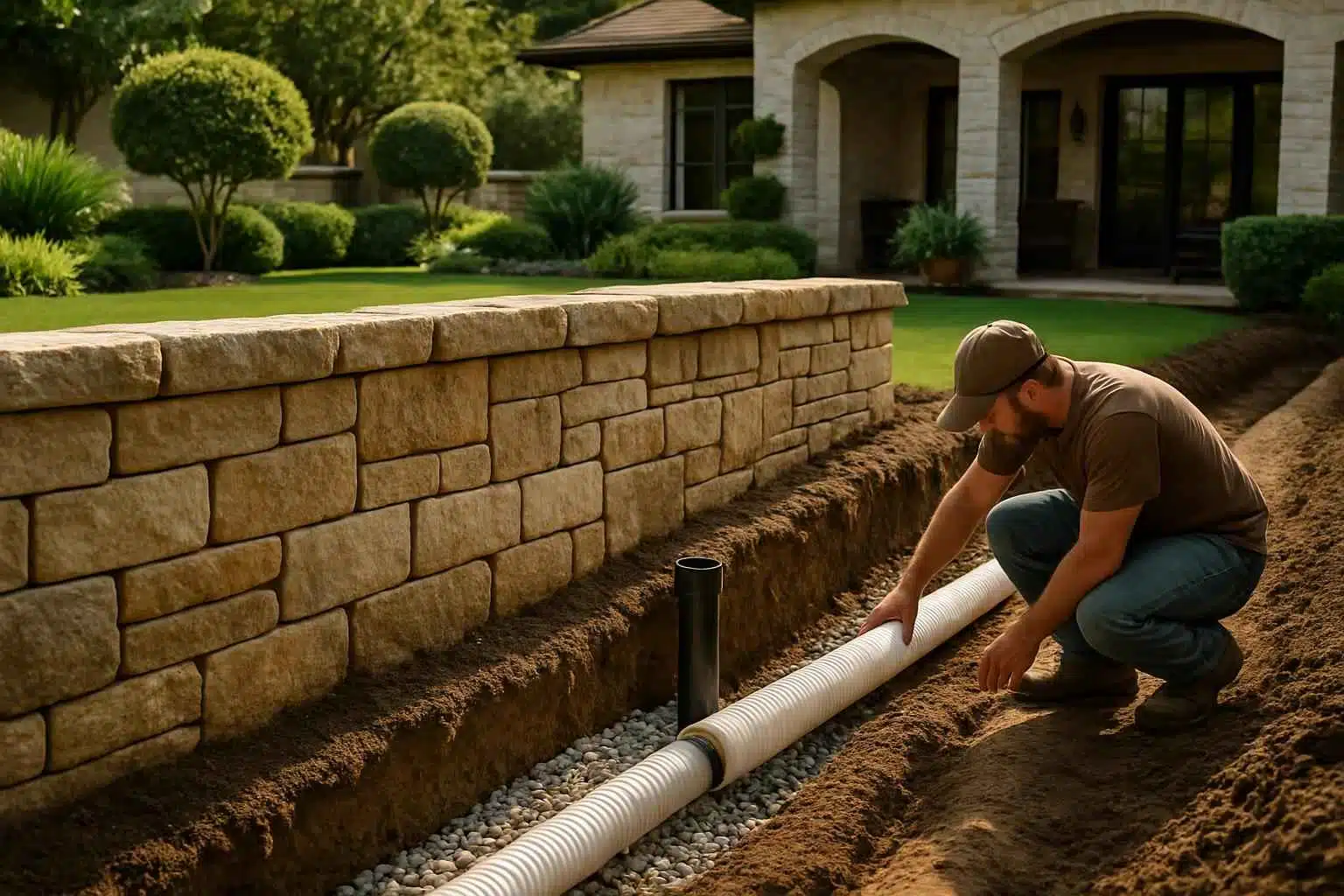 Retaining Wall Drainage Service in Cypress Mill TX