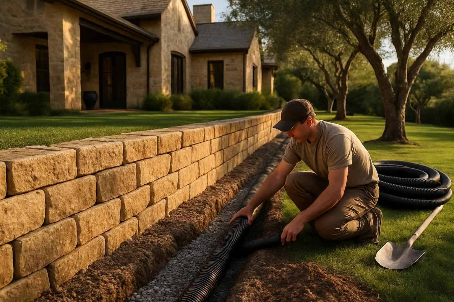 Retaining Wall Drainage Service in Hunt TX