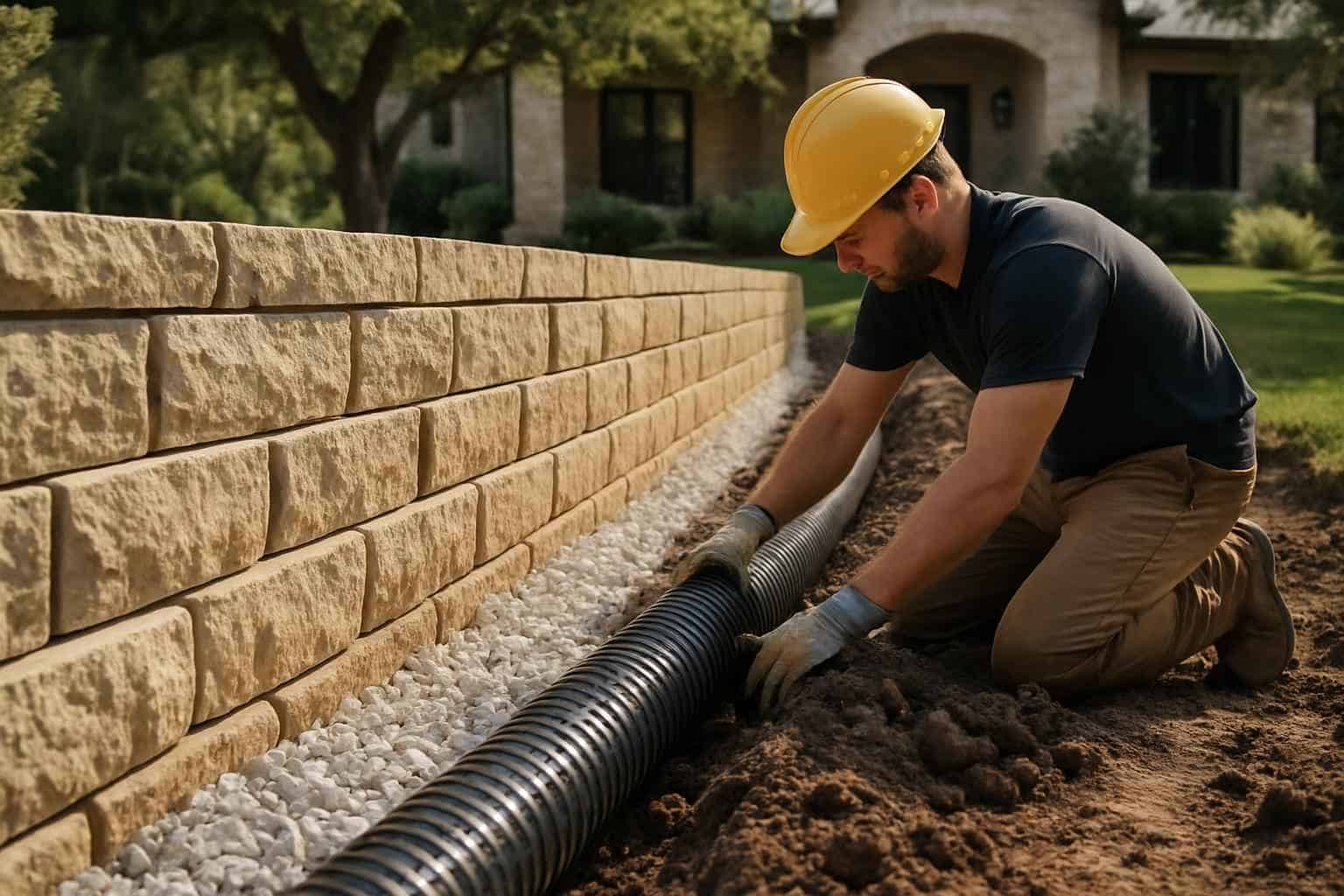 Retaining Wall Drainage Service in Round Mountain TX