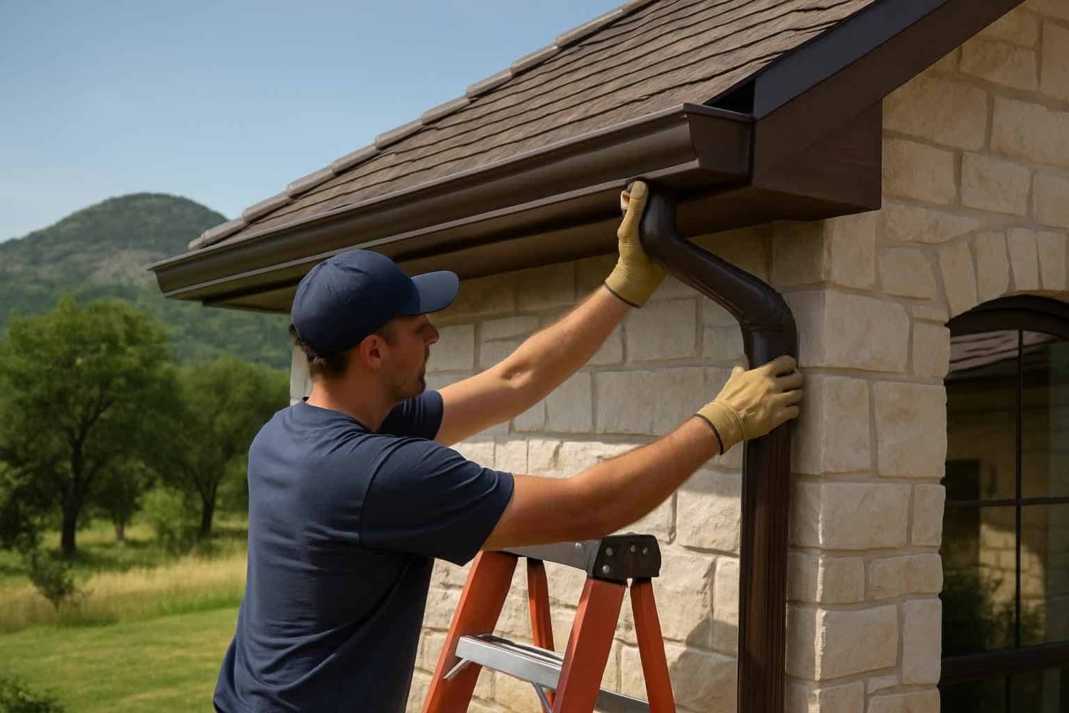Seamless Gutter Installer In Round Mountain TX