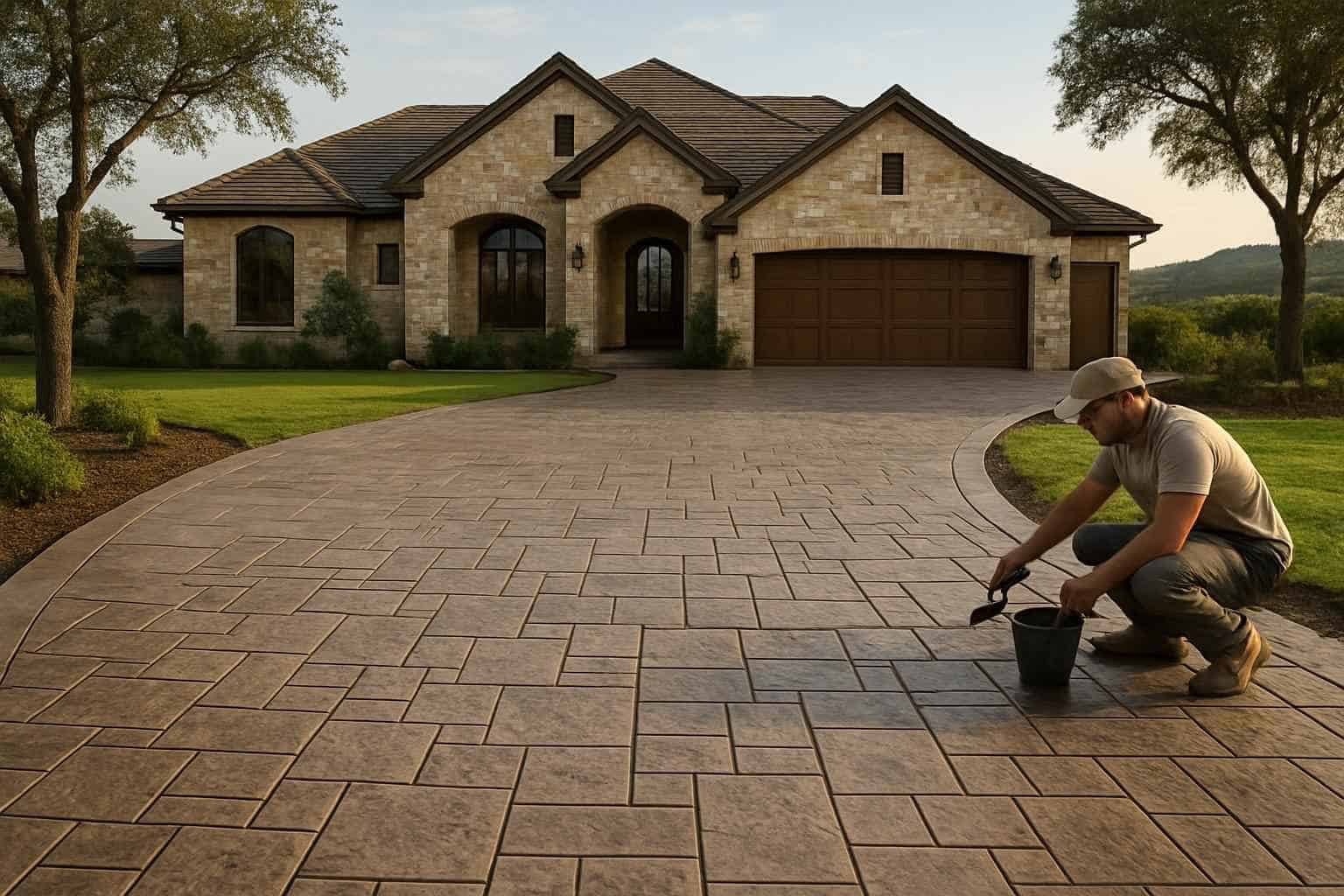 Concrete Driveway Contractor In Round Mountain TX Stamped Concrete Driveway Contractor in Round Mountain TX