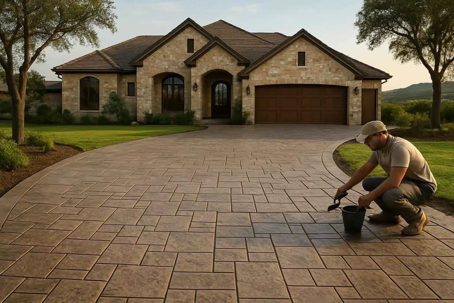 Stamped Concrete Driveway Contractor in Round Mountain TX
