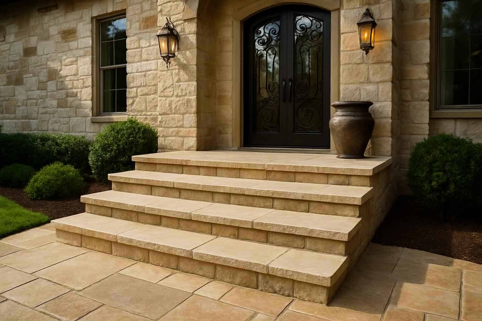 Stone Entry Steps Installation in Boerne TX