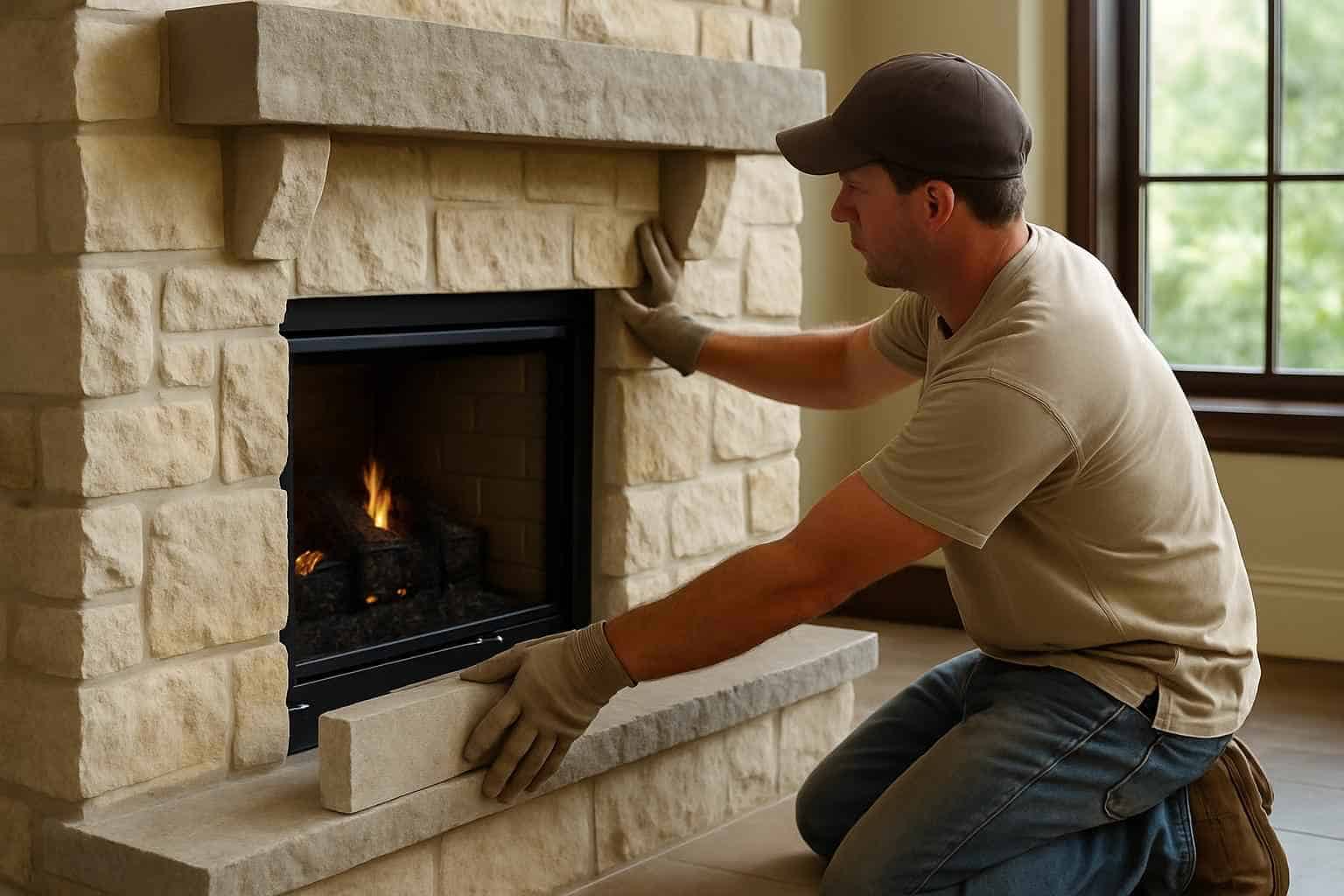 Stone Fireplace Surround Installer in Cypress Mill TX
