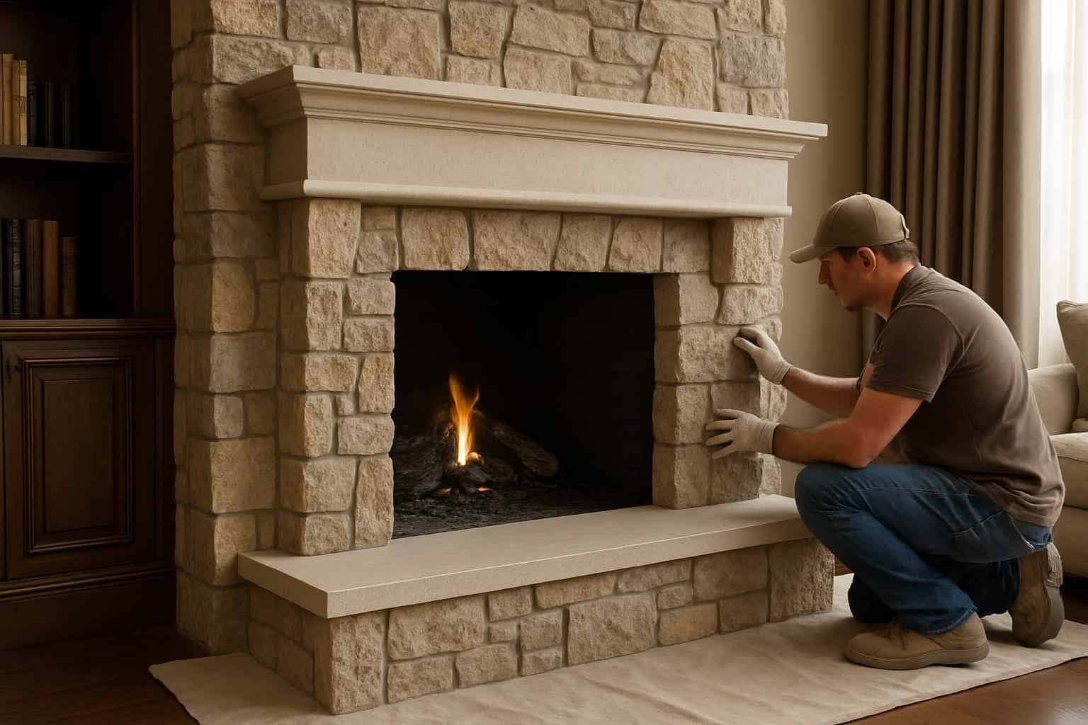Stone Fireplace Surround Installer in Hunt TX