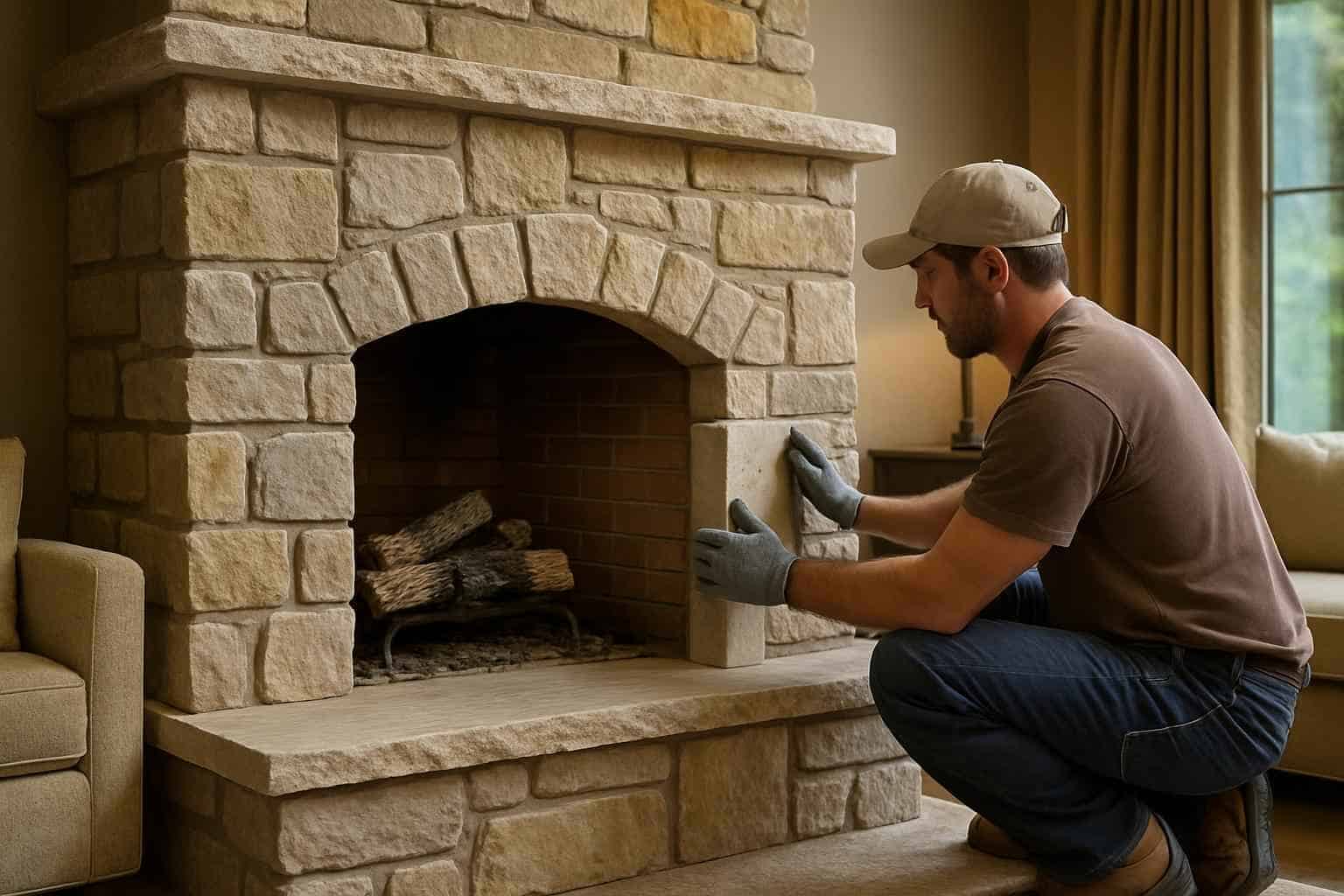 Stone Fireplace Surround Installer in Round Mountain TX