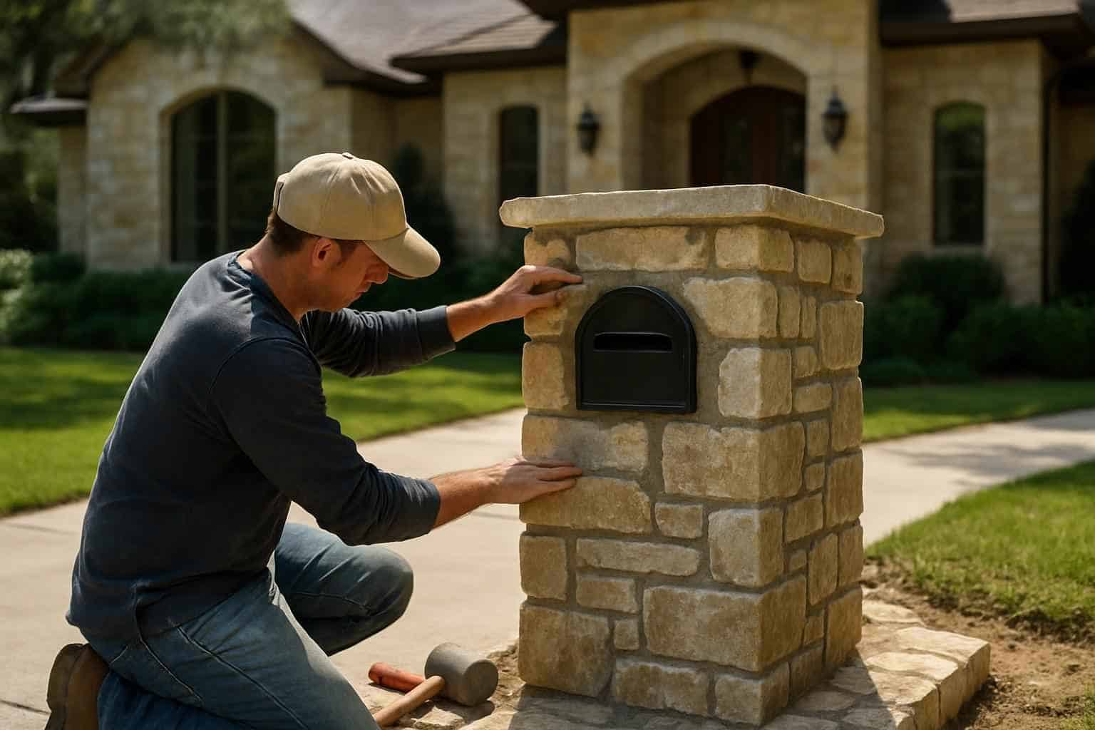 Stone Mailbox Masonry Service in Boerne TX