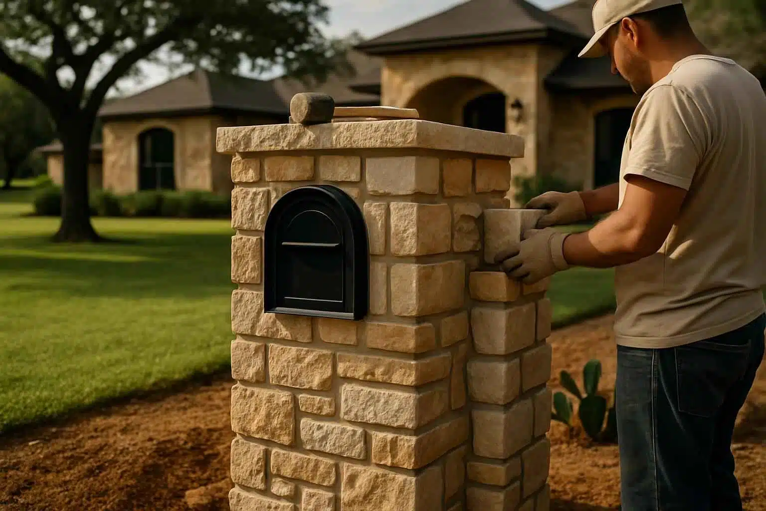 Stone Mailbox Masonry Service in Round Mountain TX