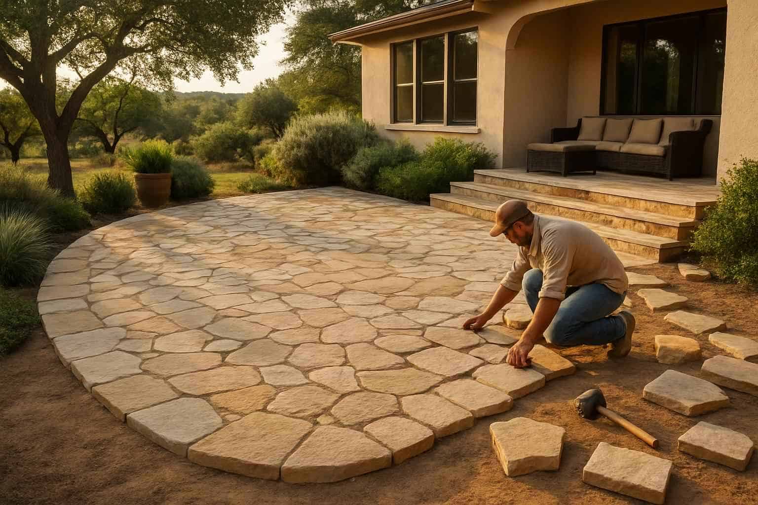 Stone Patio Installation Service in Round Mountain TX