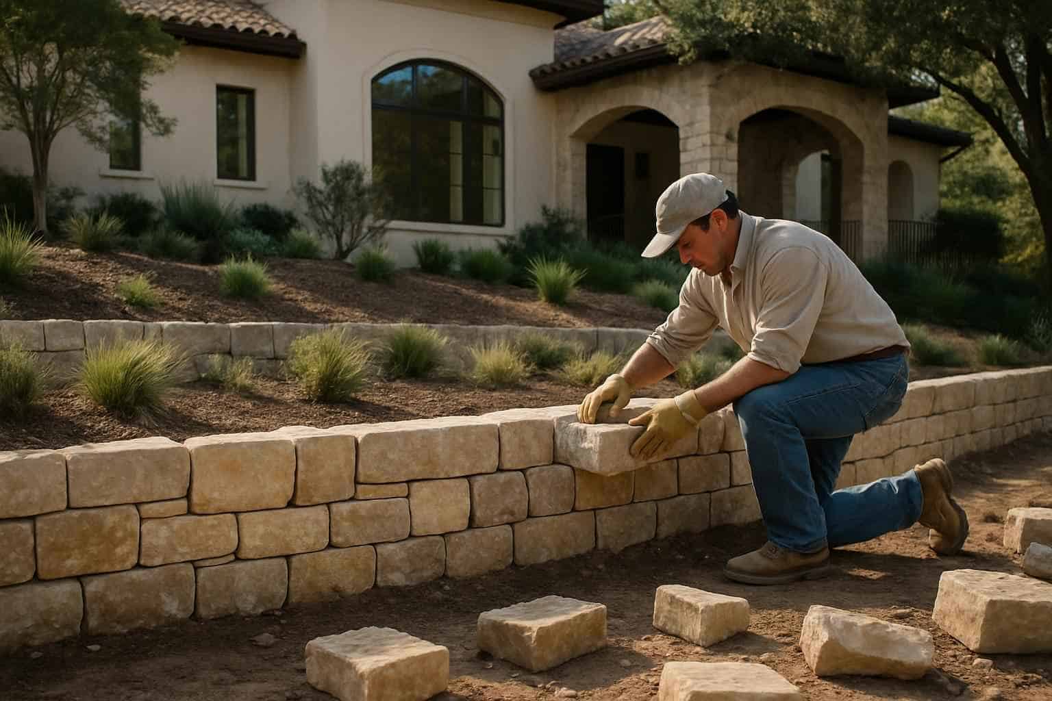 Stone Retaining Wall Builder in Kendalia TX