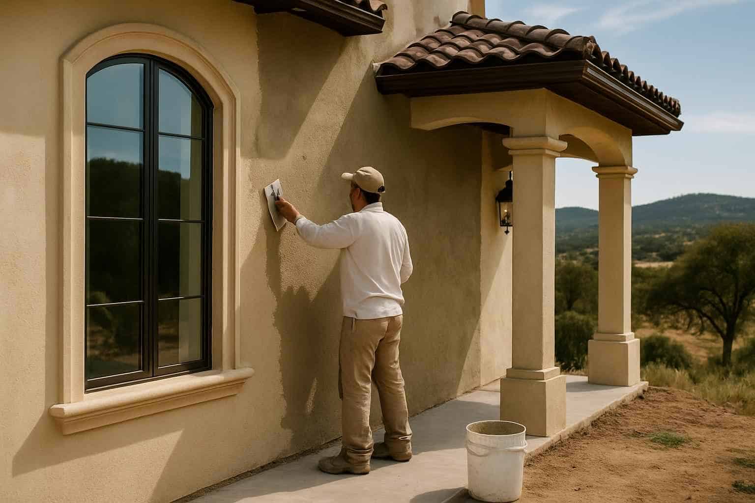Stucco Repair Contractor In Round Mountain TX Stucco Recoat Service in Round Mountain TX
