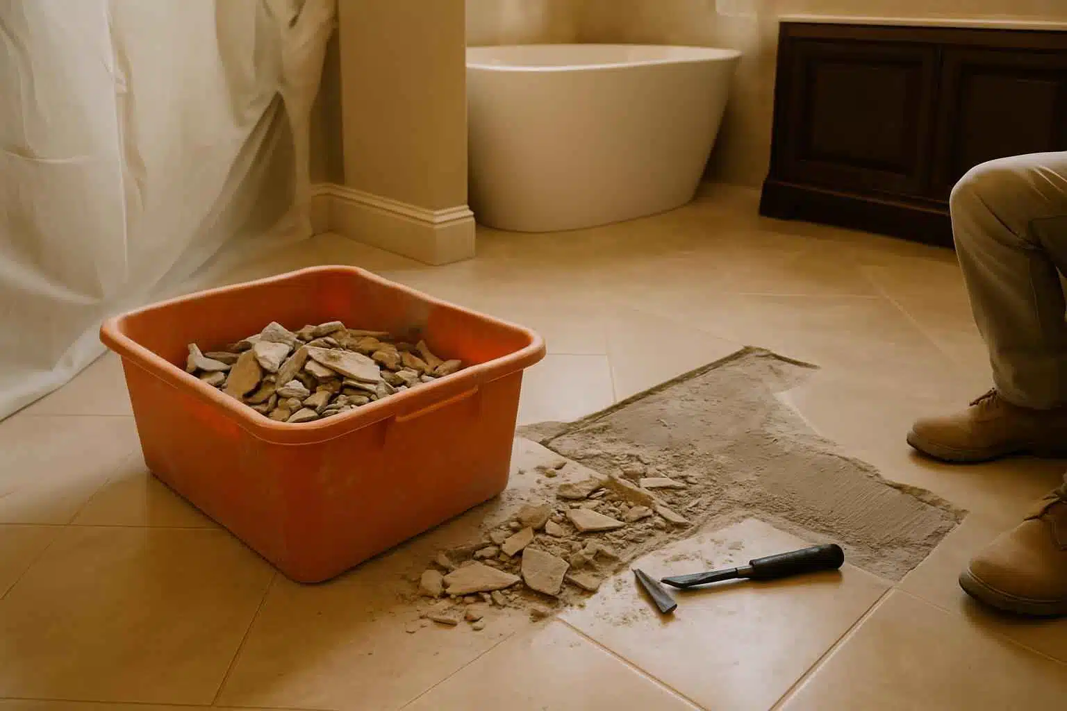 Tile Demolition Prep Service in Round Mountain TX
