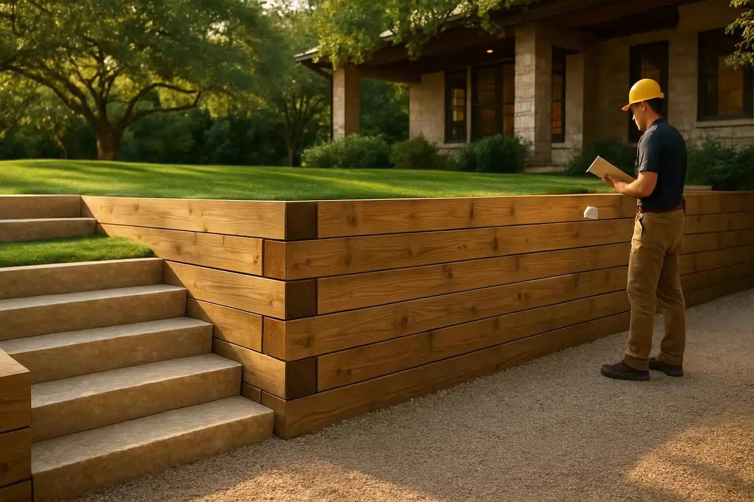 Timber Retaining Wall Builder in Cypress Mill TX