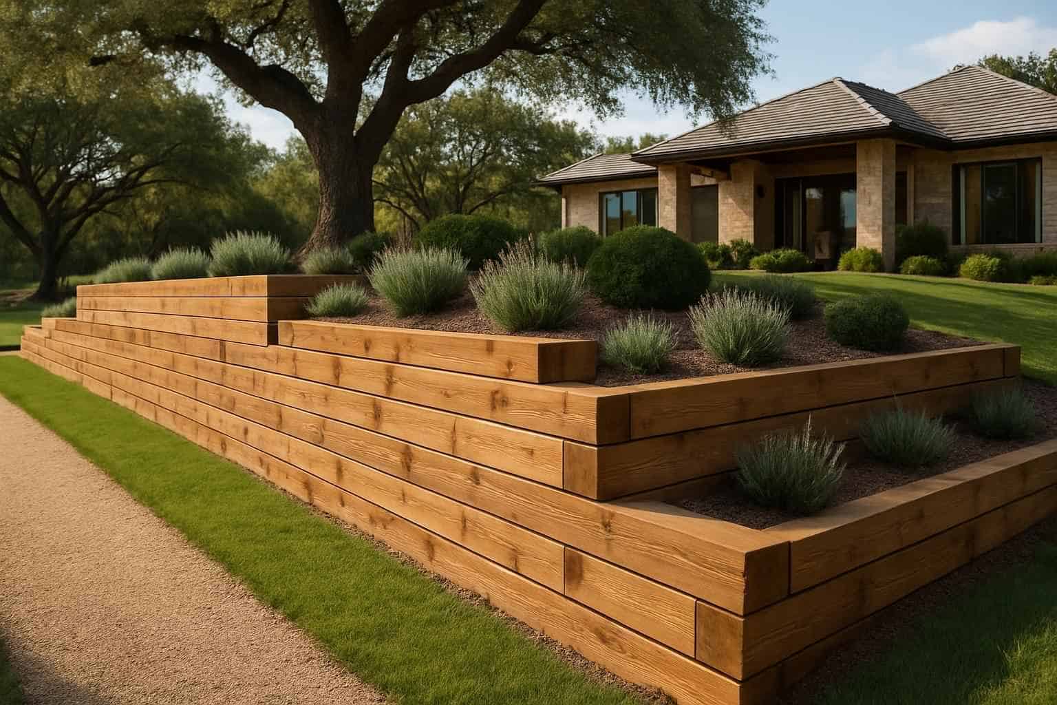 Timber Retaining Wall Builder in Kendalia TX