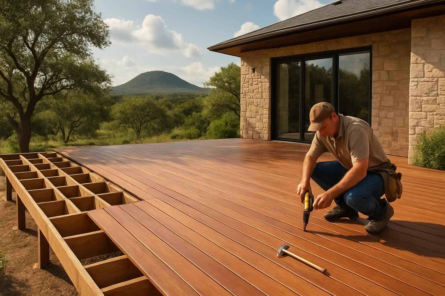 Wood Deck Builder in Round Mountain TX