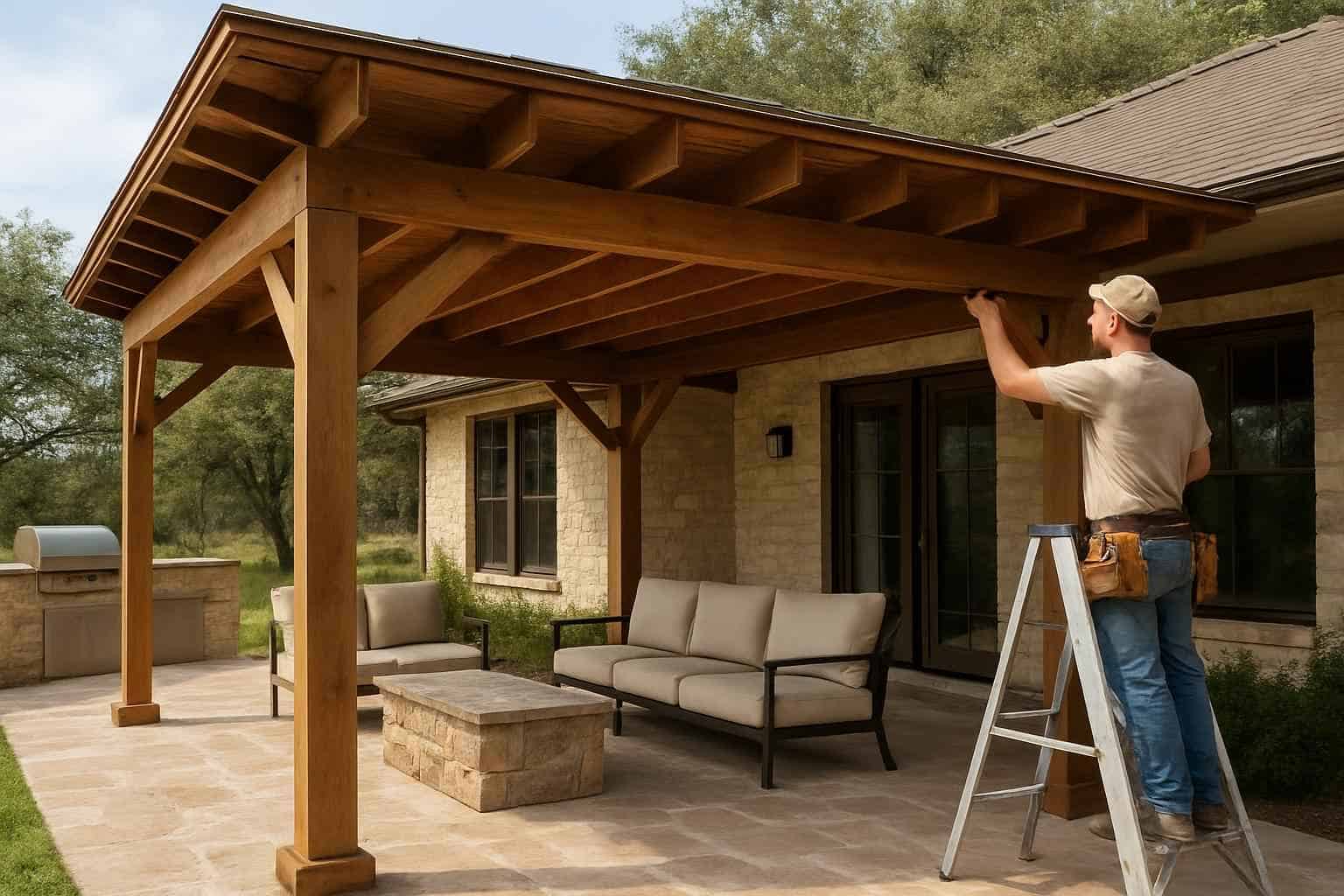 Patio Cover Installation Contractor In Kendalia TX Wood Patio Cover Installer in Kendalia TX