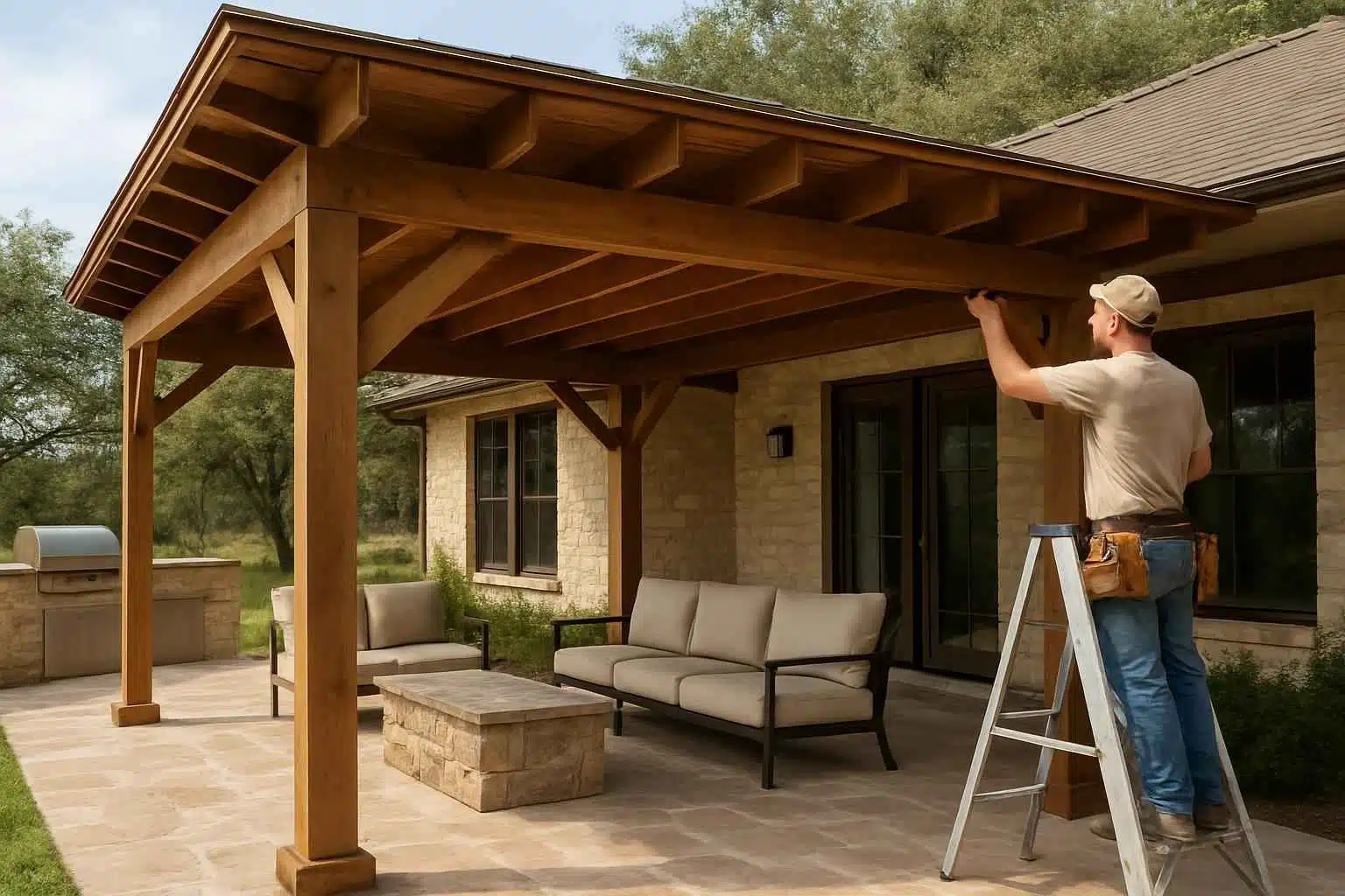 Patio Cover Installation Contractor In Kendalia TX Wood Patio Cover Installer in Kendalia TX