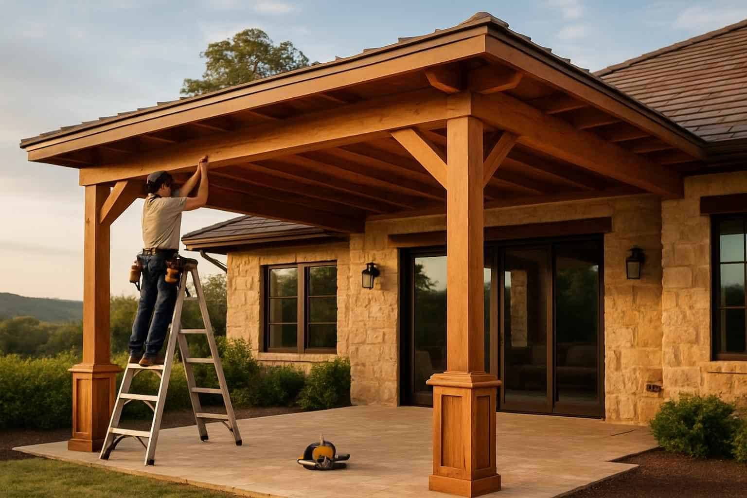 Wood Patio Cover Installer in Round Mountain TX