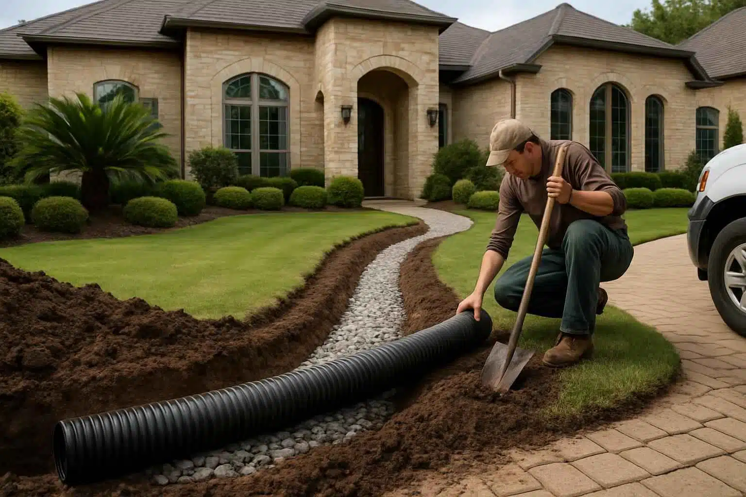 Drainage Solutions Contractor In Cypress Mill TX Yard Drainage Company in Cypress Mill TX