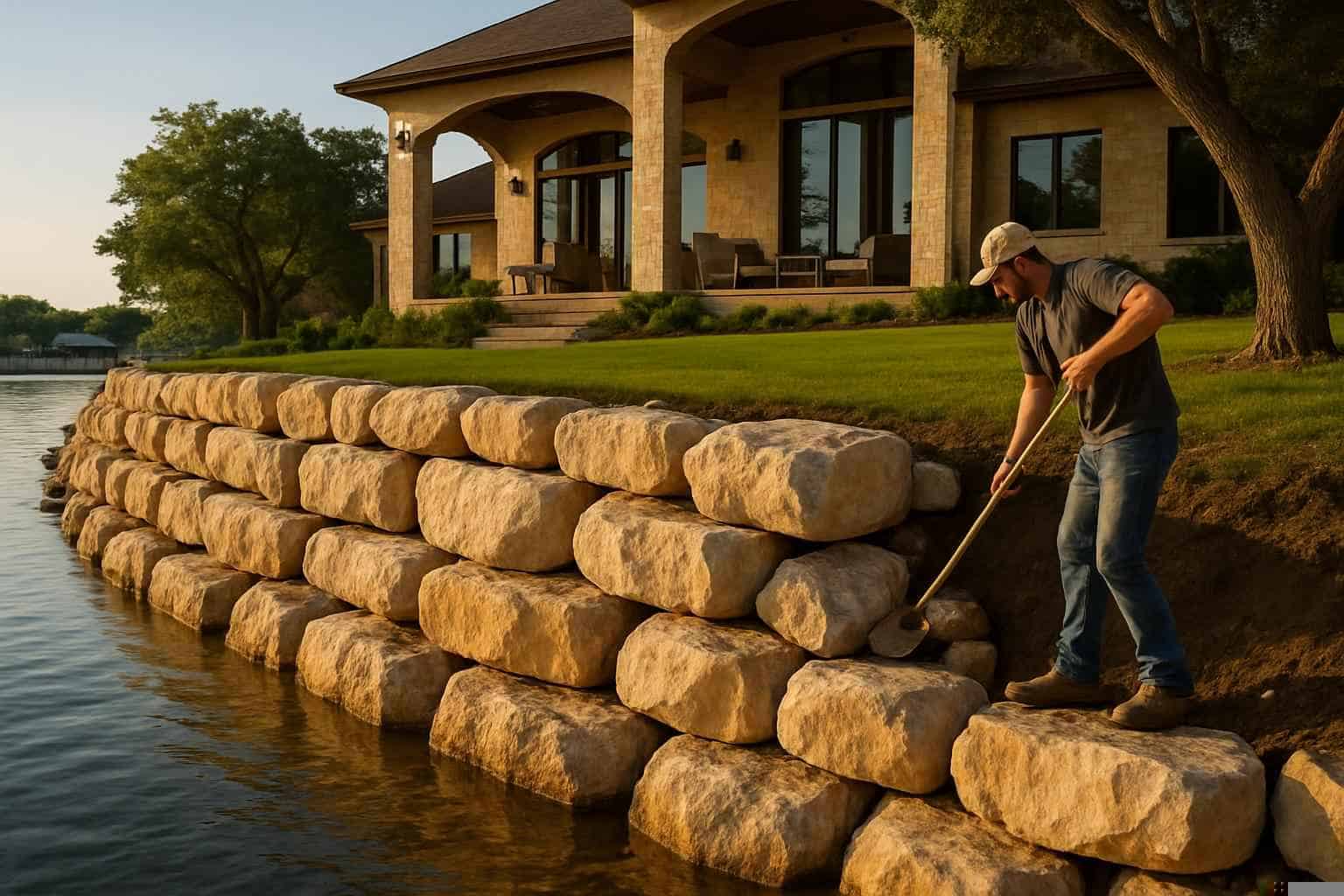 Boulder Retaining Wall Builder in Granite Shoals TX