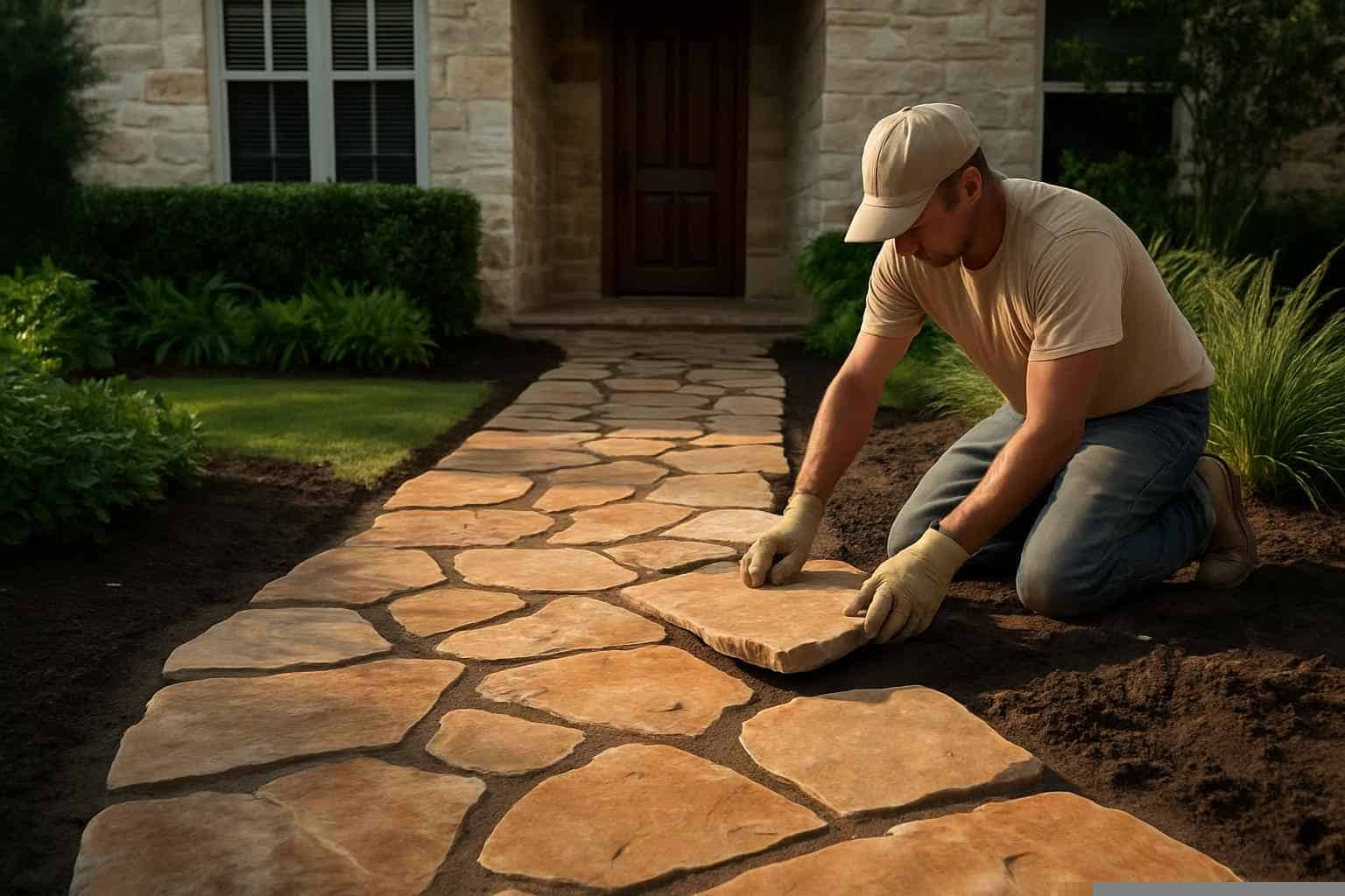 Flagstone Walkway Installer in Granite Shoals TX
