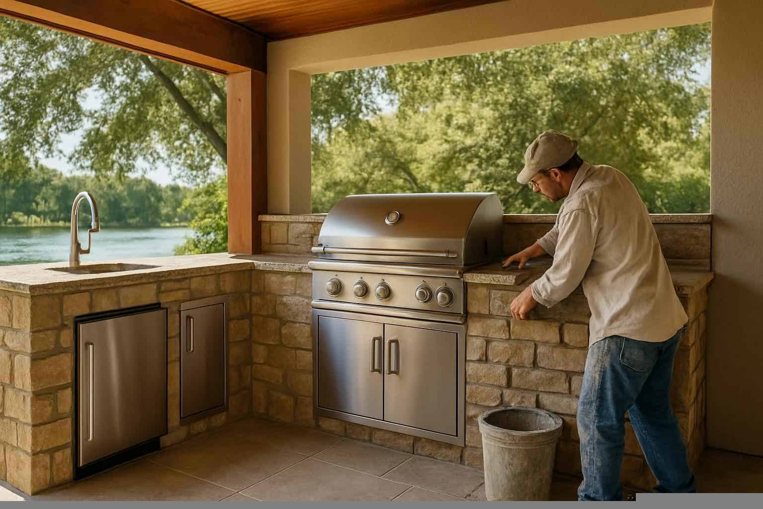 Outdoor Kitchen Masonry Contractor in Kingsland TX