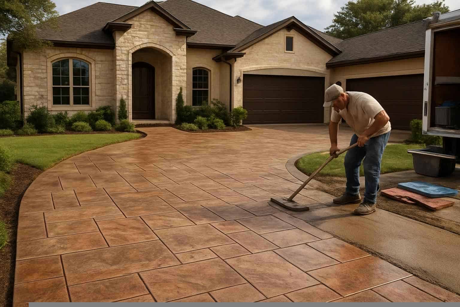 Concrete Driveway Contractor In Granite Shoals TX Stamped Concrete Driveway Contractor in Granite Shoals TX